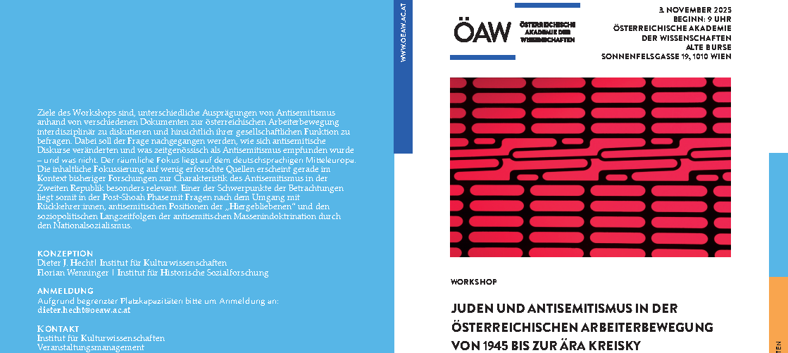 Folder Juden und Antisemitismus in der österreichischen Arbeiterbewegung von 1945 bis zur Ära Kreisky © ÖAW Folder Juden und Antisemitismus in der österreichischen Arbeiterbewegung von 1945 bis zur Ära Kreisky © ÖAW