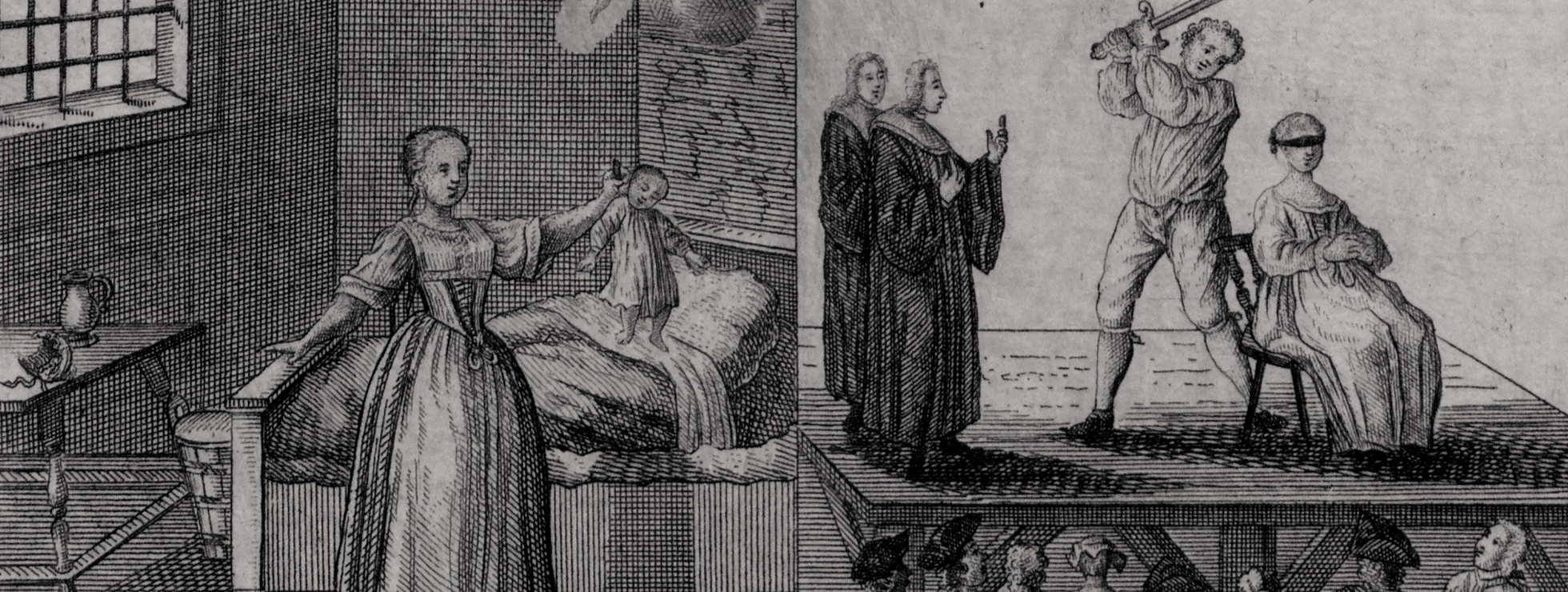 Bildliche Darstellung eines indirekten Selbstmordes (Kindsmord und folgende Hinrichtung). © Stadtarchiv Augsburg