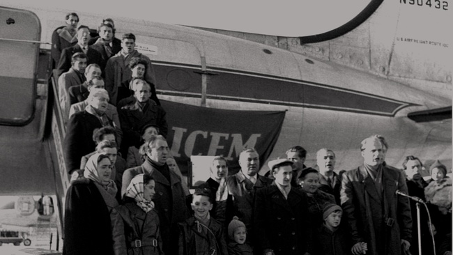 Ungarnflüchtlinge in Österreich, nach dem Volksaufstand in Ungarn 1956, United States Information Service, 23.11.1956 © Österreichische Nationalbibliothek, US 12.955/56.